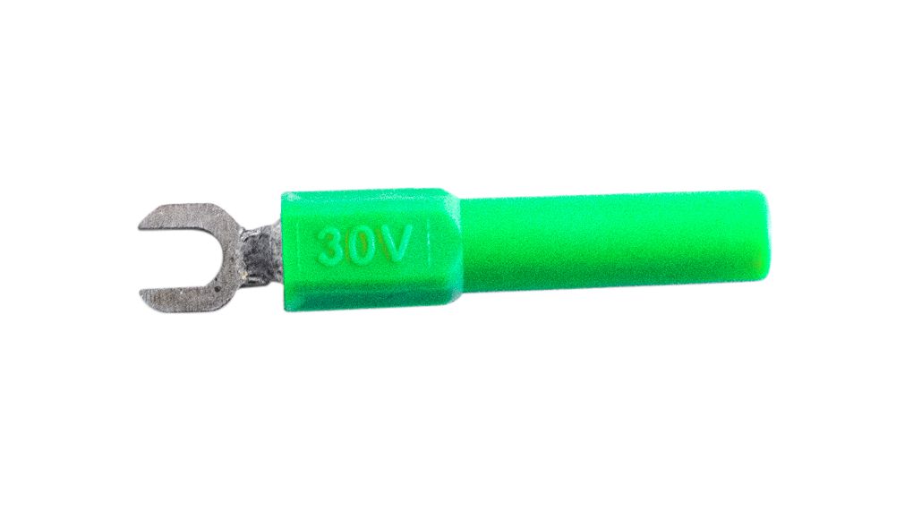 Connecteur à fourche, Spade Connector / Fiche banane, 4 mm, Vert