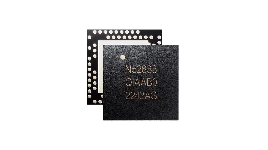 nRF52833 SoC mit Bluetooth 5.4 / BLE / NFC, 73-Pin QFN Gehäuse