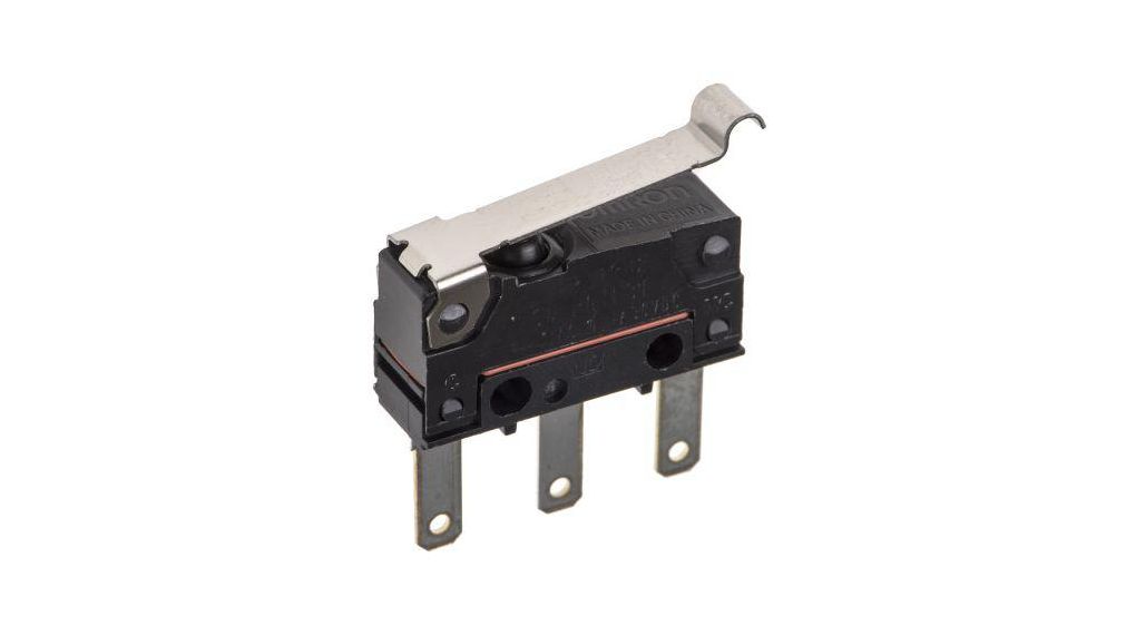 Simulated Roller Lever Micro Switch, Tab Terminal, 100 mA @ 30 V dc, SPDT, IP67