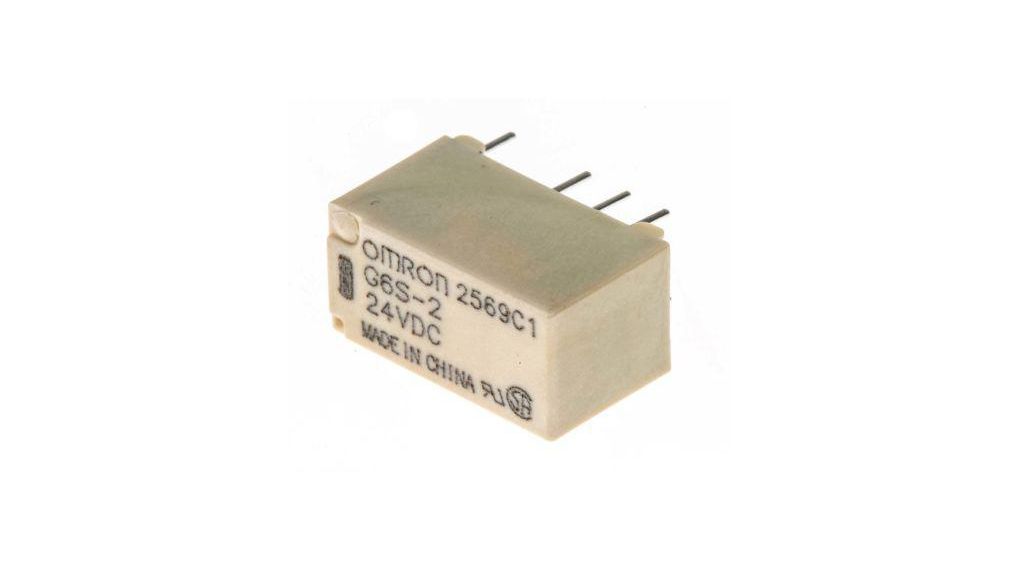 PCB Mount Signal Relay, 24V dc Coil, 2A Switching Current, DPDT
