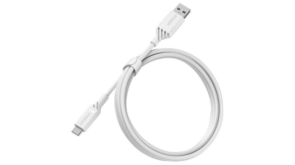 Cable, USB-A Plug - USB-C Plug, 1m, USB 2.0, White