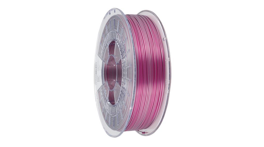 3D Printer Filament, PLA, 1.75mm, Raspberry / Silver, 750g