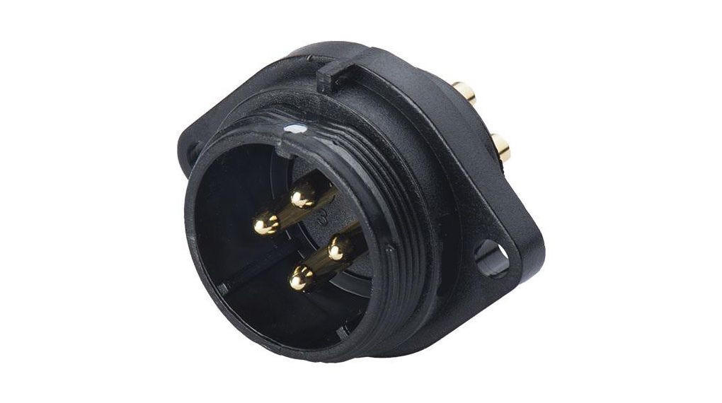 Circular Connector, 3 Contacts, Flange Mount, Socket, Male, IP68 Contacts