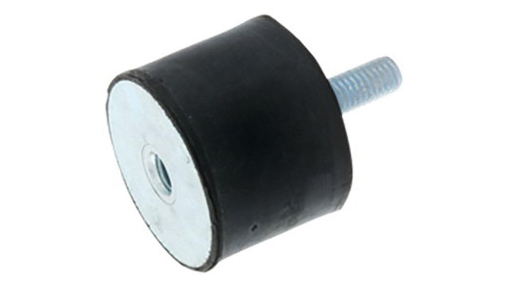 Cylindrical M10 Anti Vibration Mount, Male to Female Bobbin with 165kg Compression Load