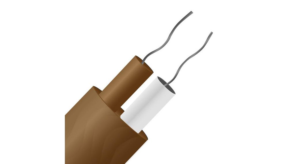 Type T Thermocouple Cable/Wire, 10m, Unscreened, PTFE Insulation, +260°C Max, 1/0.315mm