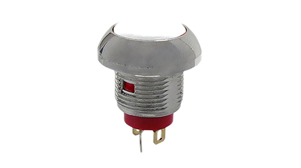 Illuminated Miniature Push Button Switch, Momentary, Panel Mount, 13.6mm Cutout, SPST, Blue LED, 250 V ac @ 200 SPST