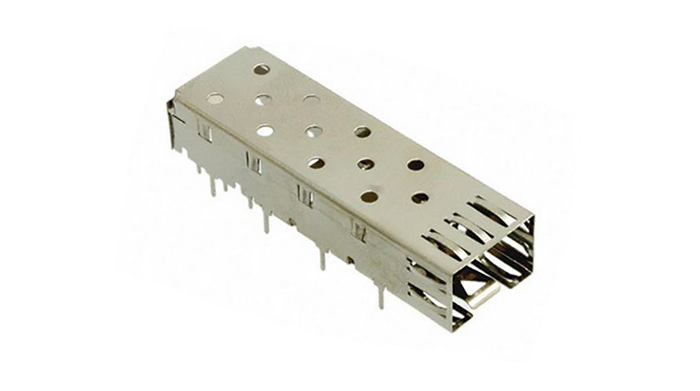 SFP One Piece Cage, EMI Shielding, 3.38mm Solder Post Tails, 2 ST, Metaal