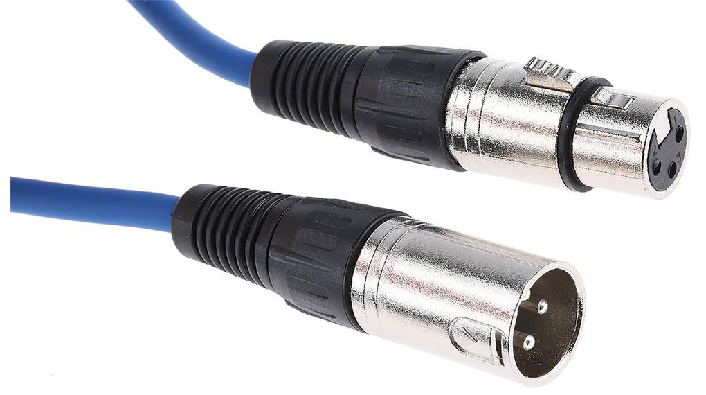 Audiokabel, Mikrofon, XLR-Buchse, 3-polig - XLR 3-Pin Plug, 3m