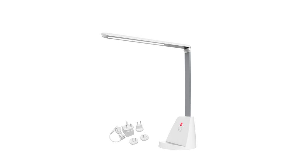 Desktop Lamp with Wireless Charging, Interchangeable Adapter, 410 mm, 145 mm