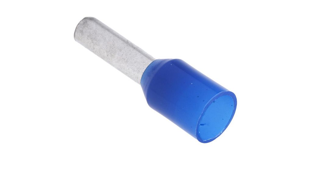 Bootlace Ferrule, 2.5mm², Blue, 15mm, Pack of 100 pieces