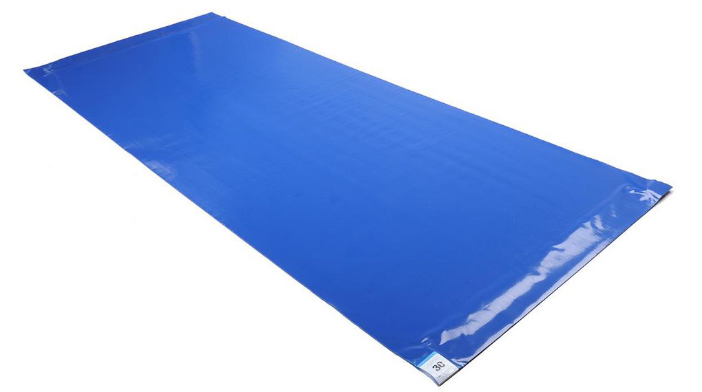 Aardingsmat, Polyethyleen met lage dichtheid (LDPE), 1.14m x 460mm, Blauw