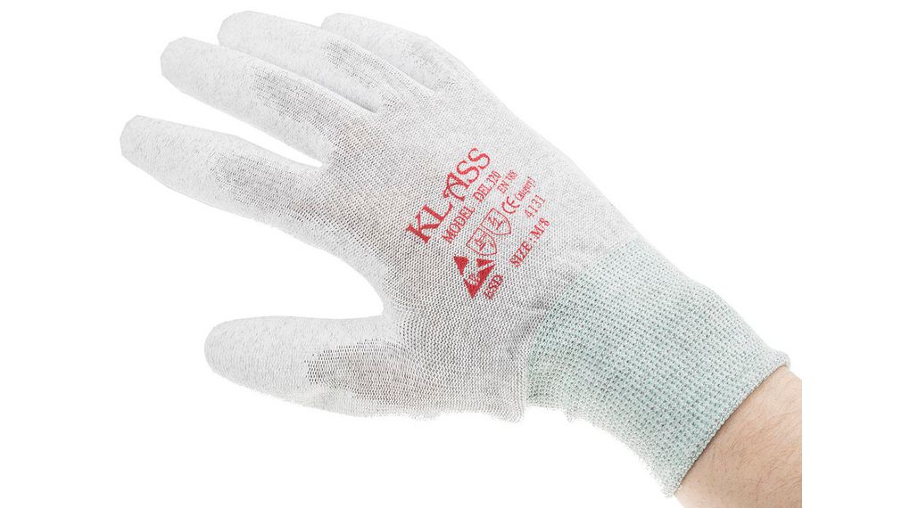 Protective Gloves, Polyamide, Glove Size Medium, White, Pack of 10 pieces
