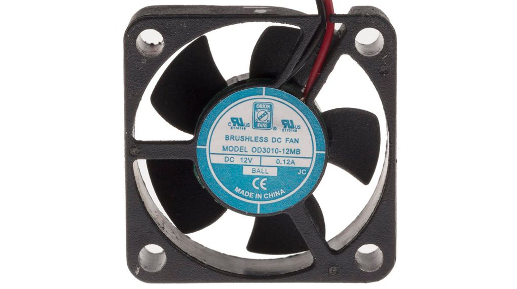 Axial Fan DC Ball 30x30x10mm 12V 90mA 27dBA 6.8m³/h