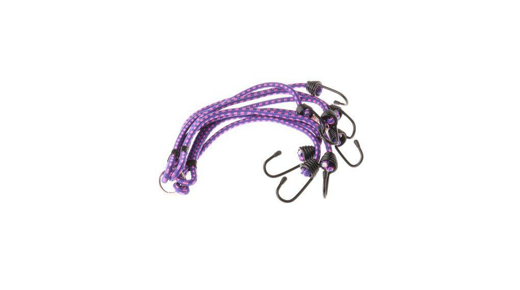 Bungeekoord met 8 haken, 8 x 800mm, Roze / Paars