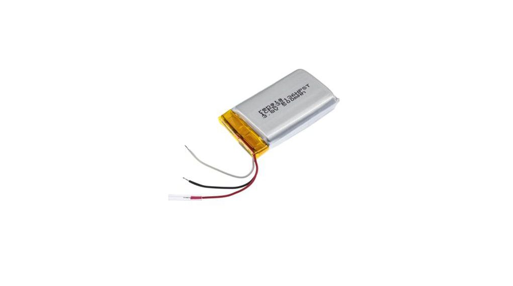 ICP Rechargeable Battery Pack, Li-Po, 3.8V, 520mAh, Wire Lead