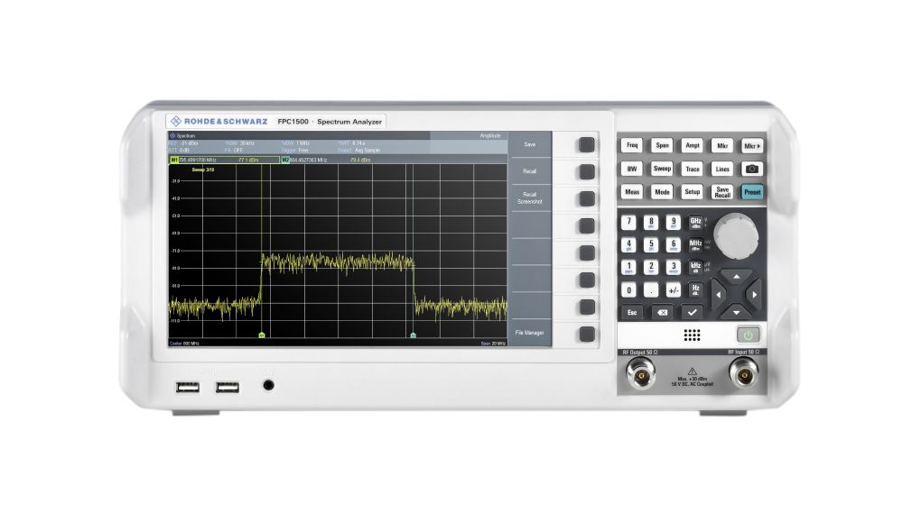 UMFANGREICH AUSGESTATTETES Spektrumanalysator-Paket FPC1500 WXGA-LCD LAN / USB 50Ohm 1GHz 30dBm