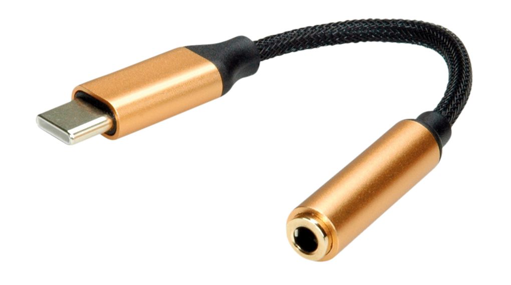 Audioadaptér, Rovný, Zástrčka USB-C - Zásuvka 3,5 mm