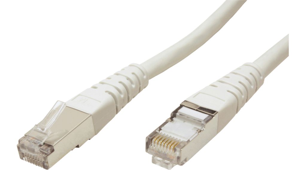 Patch Cable, RJ45 Plug - RJ45 Plug, CAT6, S/FTP, 300mm, Grey