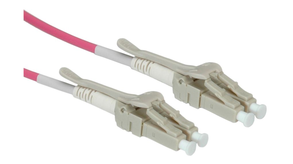 Kabel światłowodowy z kompaktowym przewodem 50/125 um OM4 Dupleks LC - LC 1m