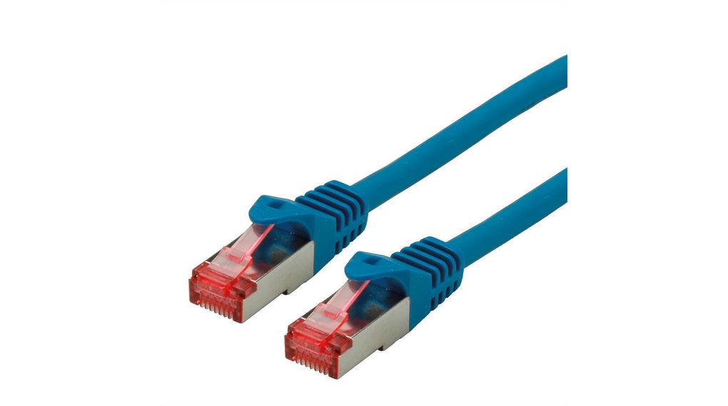 Patch-kábel, RJ45-dugó - RJ45-dugó, Cat 6, S/FTP, 500mm, Kék