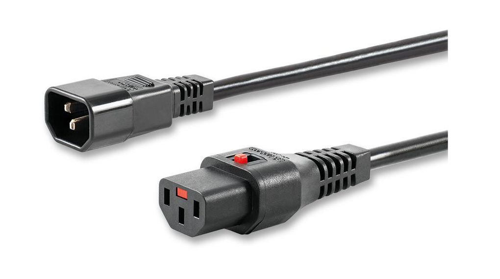 IEC Device Cable H05VV-F IEC 60320 C14 - IEC 60320 C13 2m Black