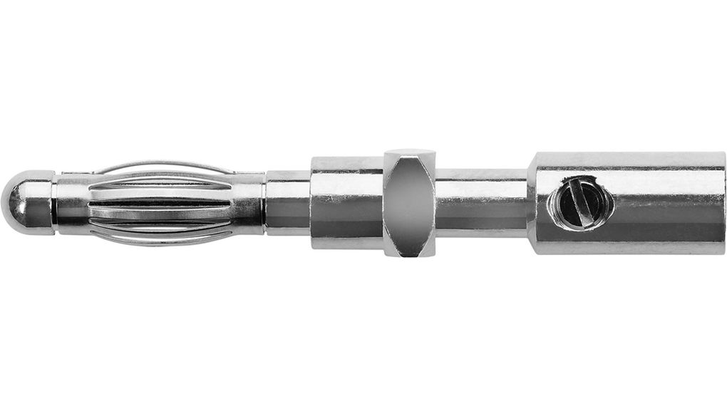 Laboratory plug pin ø4mm, 32A, Screw, Nickel-Plated