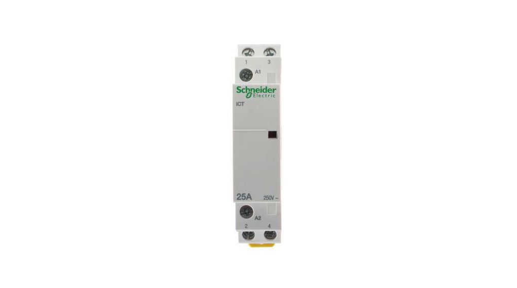 Schneider Electric iCT Series Contactor, 24 V ac Coil, 2-Pole, 25 A, 2NO, 250 V ac
