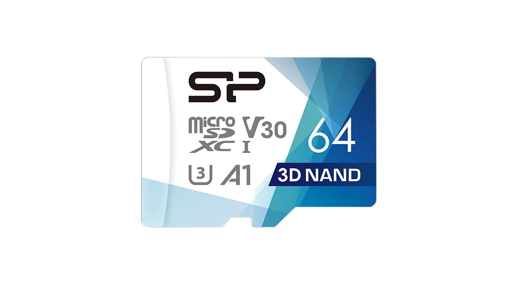 Memory Card, microSD, 64GB, 100MB/s, 80MB/s, Blue / White