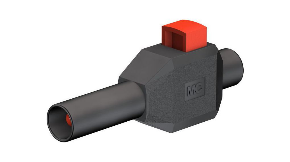 Safety plug, Black, Nickel-Plated, 600V, 10A