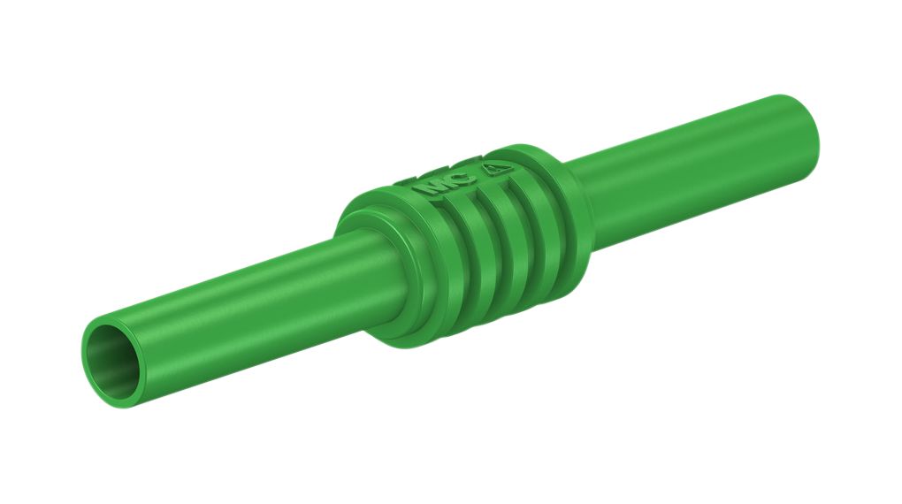 Testadapter Bananuttag 4 mm - Bananuttag 4 mm 32A 1kVAC 1kVDC 63mm Grön