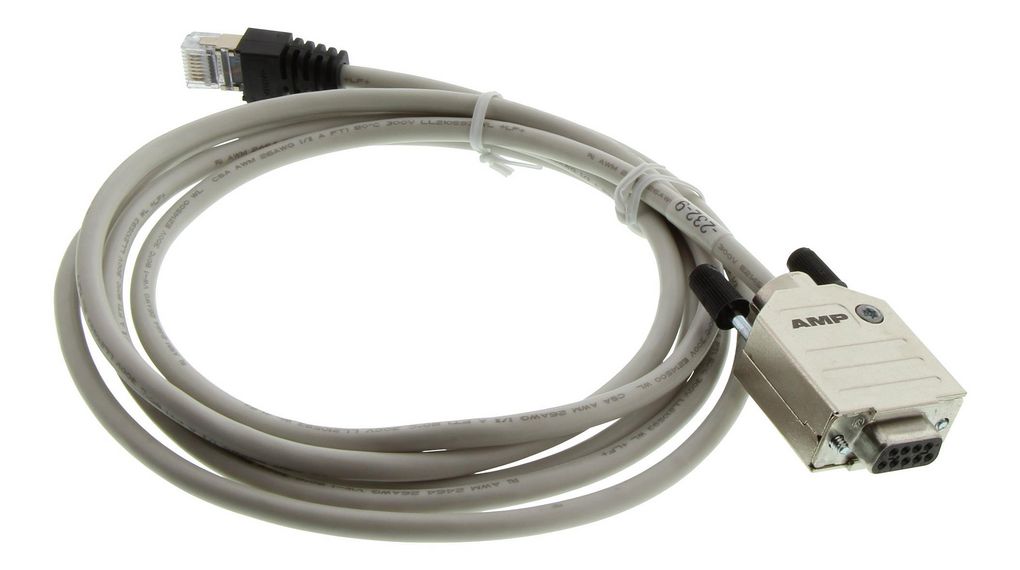 RS232 Cable for Z+ Series Power Supply Units, RJ45 Male - DB9 Female