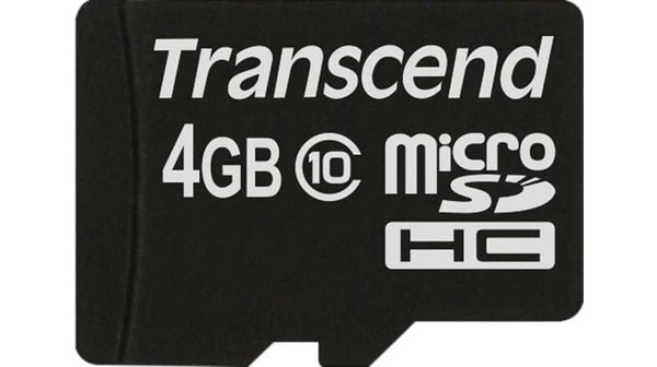 Memory Card, microSD, 4GB, 20MB/s, 20MB/s, Black