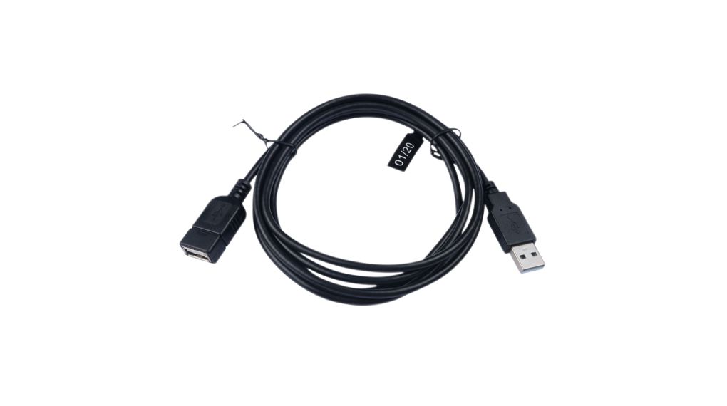 Kabel, USB A-Buchse - USB A-Stecker, 1.8m, USB 2.0, Schwarz
