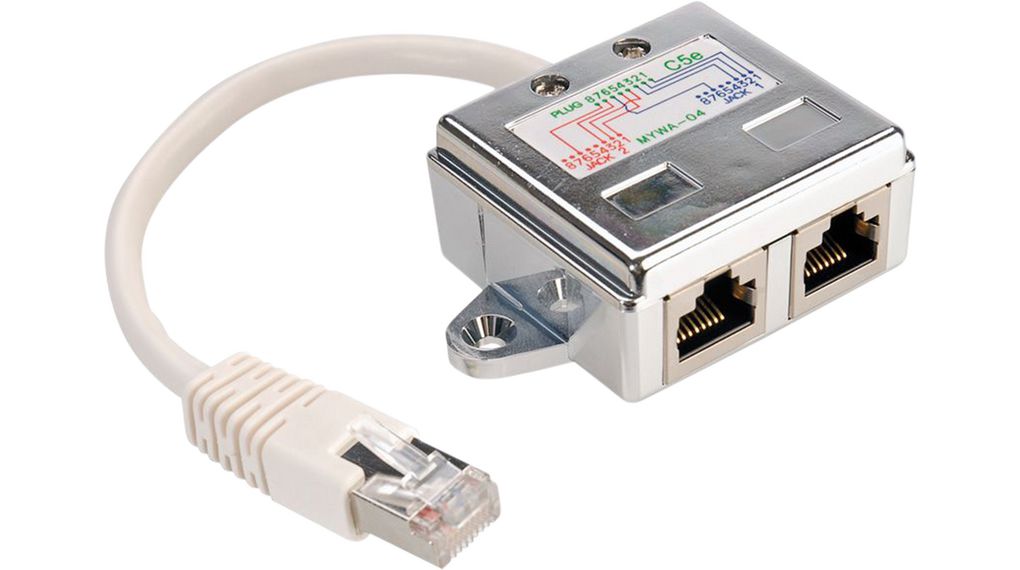 21.99.3050  Value Ethernet-splitter, RJ45 Plug - RJ45-sockel, Rak