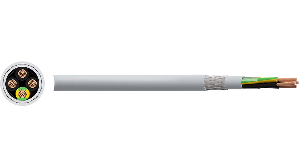 Vícežilový kabel, CY měděné stínění, LSZH, 5x 4mm², 50m, Šedá