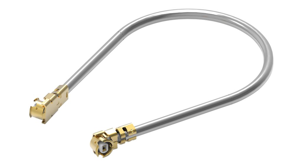 RF Cable Assembly, 1.37mm, U.FL Male Angled - U.FL Male Angled, 200mm, Grey