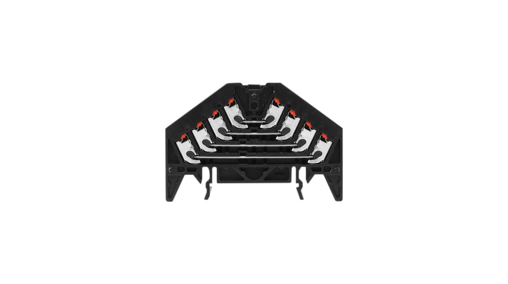 Patch Distributor Terminal, Push-In, 16 Poles, 250V, 10A, 1.5mm², Black