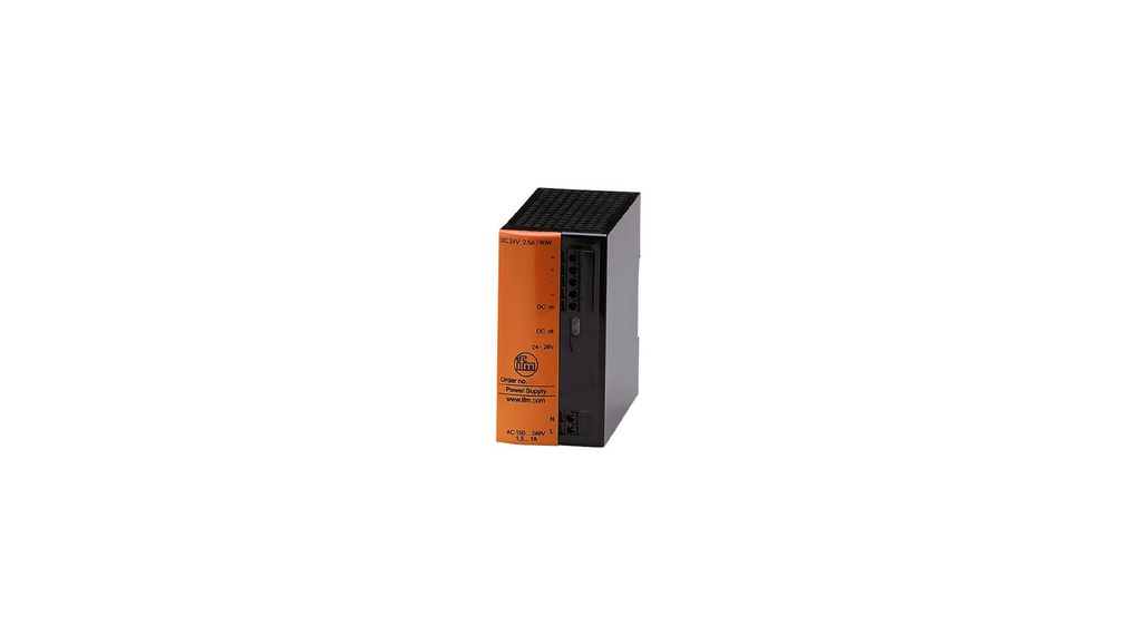 ifm electronic Switching Power Supply, DN1031, 24 → 28V dc, 2.5A, 1 Output, 100 → 240V ac Input Voltage