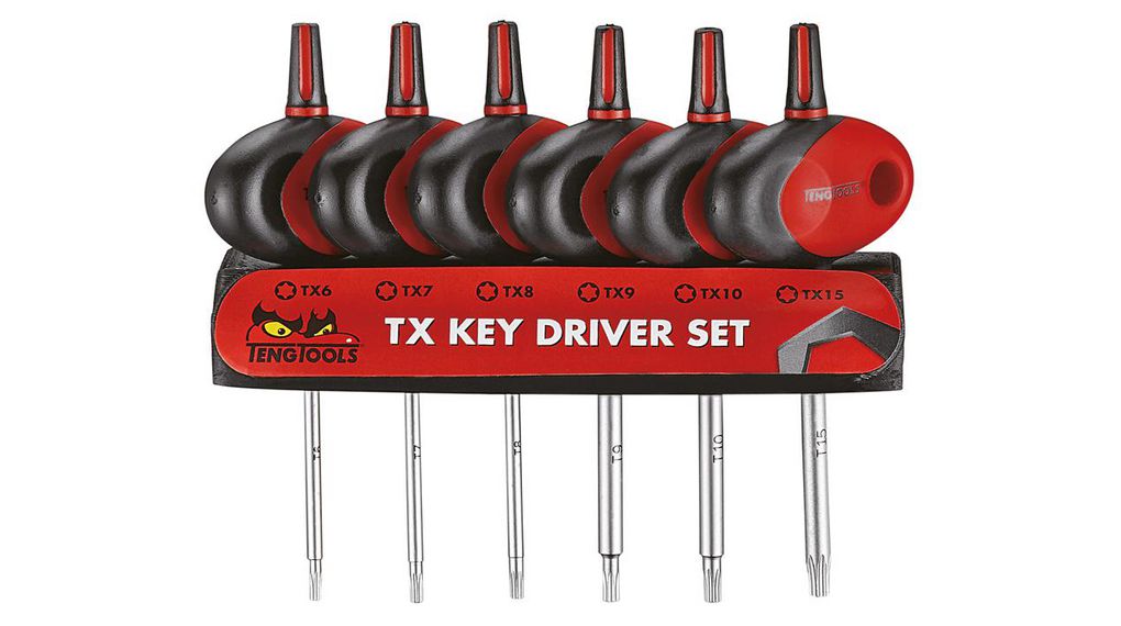 Teng Tools 6-Piece Torx Key Set, T-handle Shape