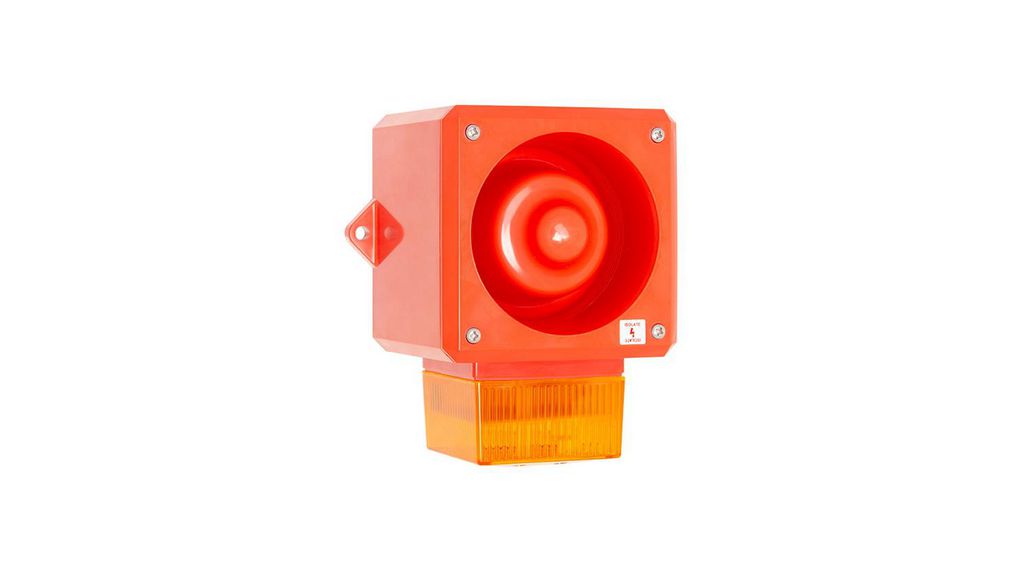 YL50 Series Amber Beacon-Sounder Combination, IP6624 VWall112 dB 24VAC IP66