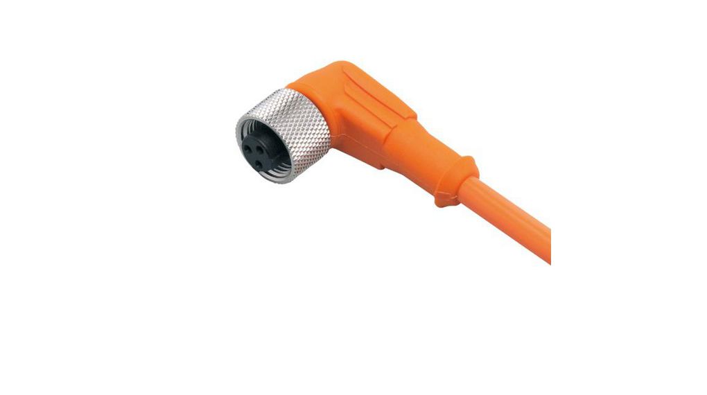 ifm electronic Female 1 way M12 to Unterminated Actuator/Sensor Cable, 2 m Leiter, 2m, IP67, Orange