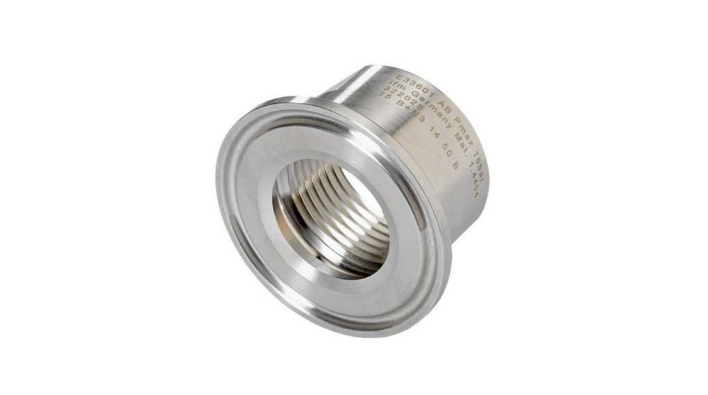 ifm electronic, E336 Series Adapter Process Adapter Tri-Clamp49.8 mm for Use with Pipe Fitting, DIN 11864, DIN 11866 H4,