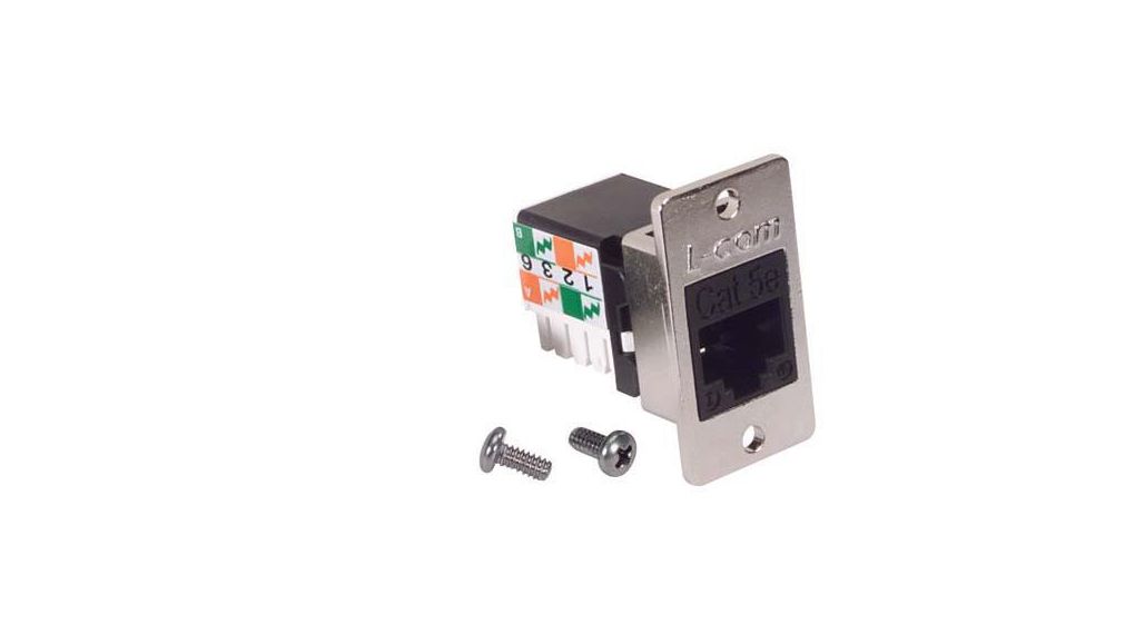 L-Com 1 -Way ECF Series RJ ConnectorFemale, Flange, Cat5e Straight 1 Port Buchse Gerade