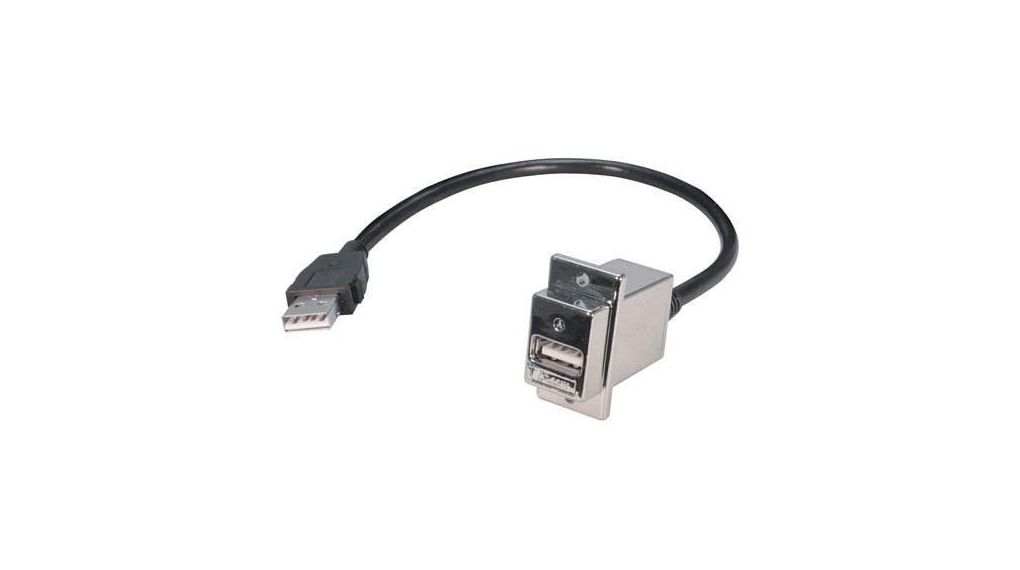 USB 2.0, Female Male, 12 in, 305mm, USB 2.0