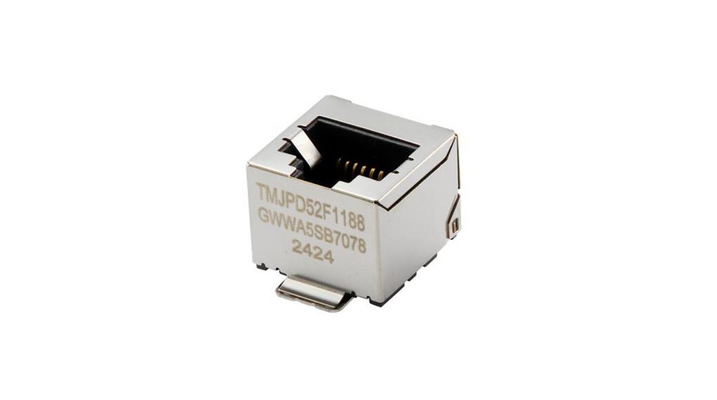 1 -Way TMJPD52F1188GWWA5SB7078 Series Ethernet ConnectorFemale, Surface, Cat5e, Shielded Shield Right Angle 1 Right Angle