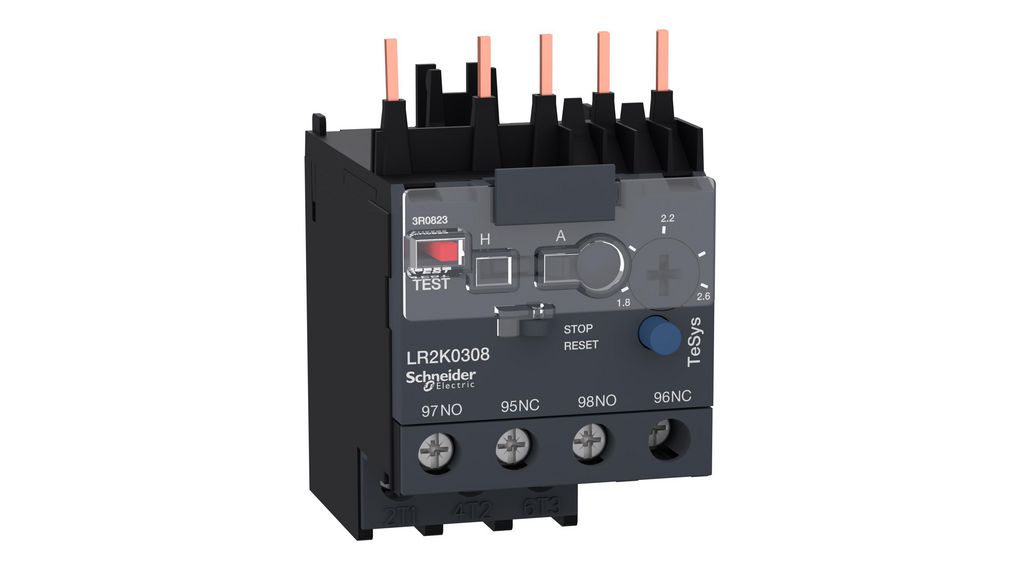 Schneider Electric TeSyS LR Thermal Overload Relay 1NO + 1NC, 1.8 → 2.6 A F.L.C, 2.6 A Contact Rating, 100 W,