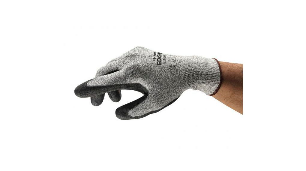 Ansell Edge Grey Nylon Work Gloves, Size 9, Polyurethane Coating