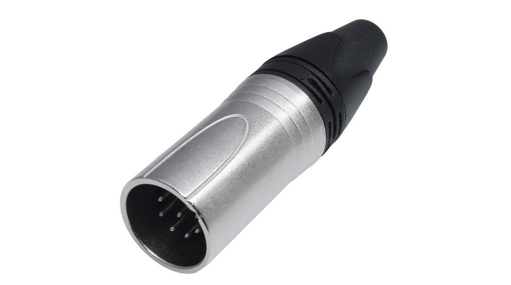 Cable Mount XLR Connector, Male, 75 V, 7 Way, Silver Plating