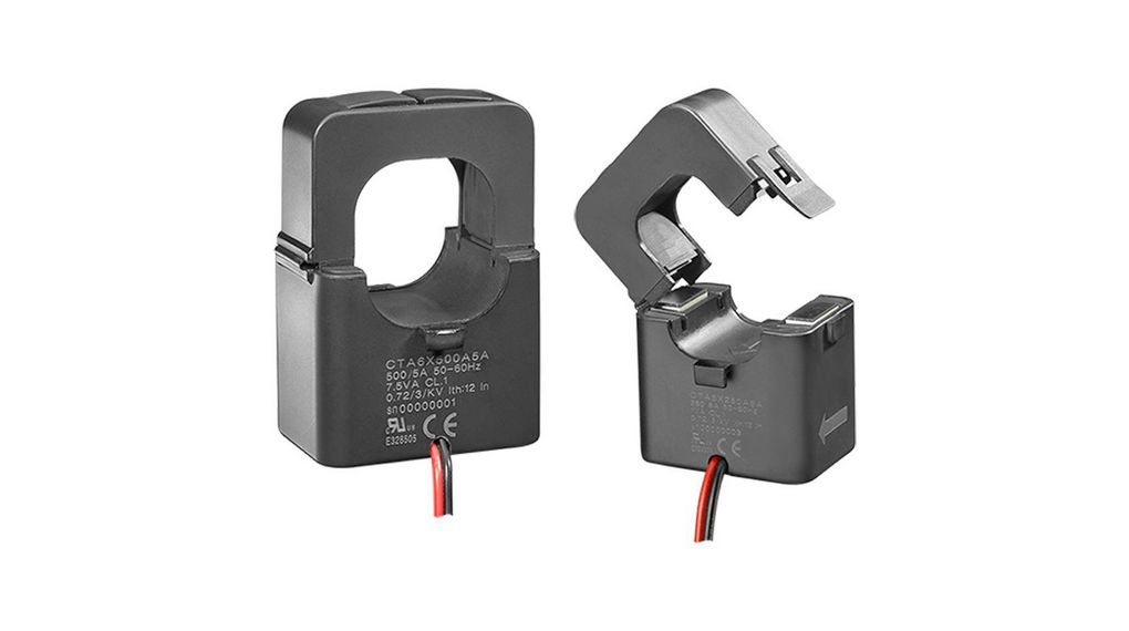 Carlo Gavazzi CTA Series Split Core Current Transformer, 300:5, 24mm Bore, 600 V ac 600VAC Cable Mount