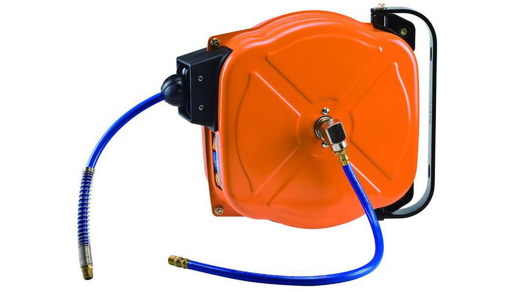 Wall Mounted 12m Air Hose Reel, 8mm Inner Diameter, 12mm Outer Diameter